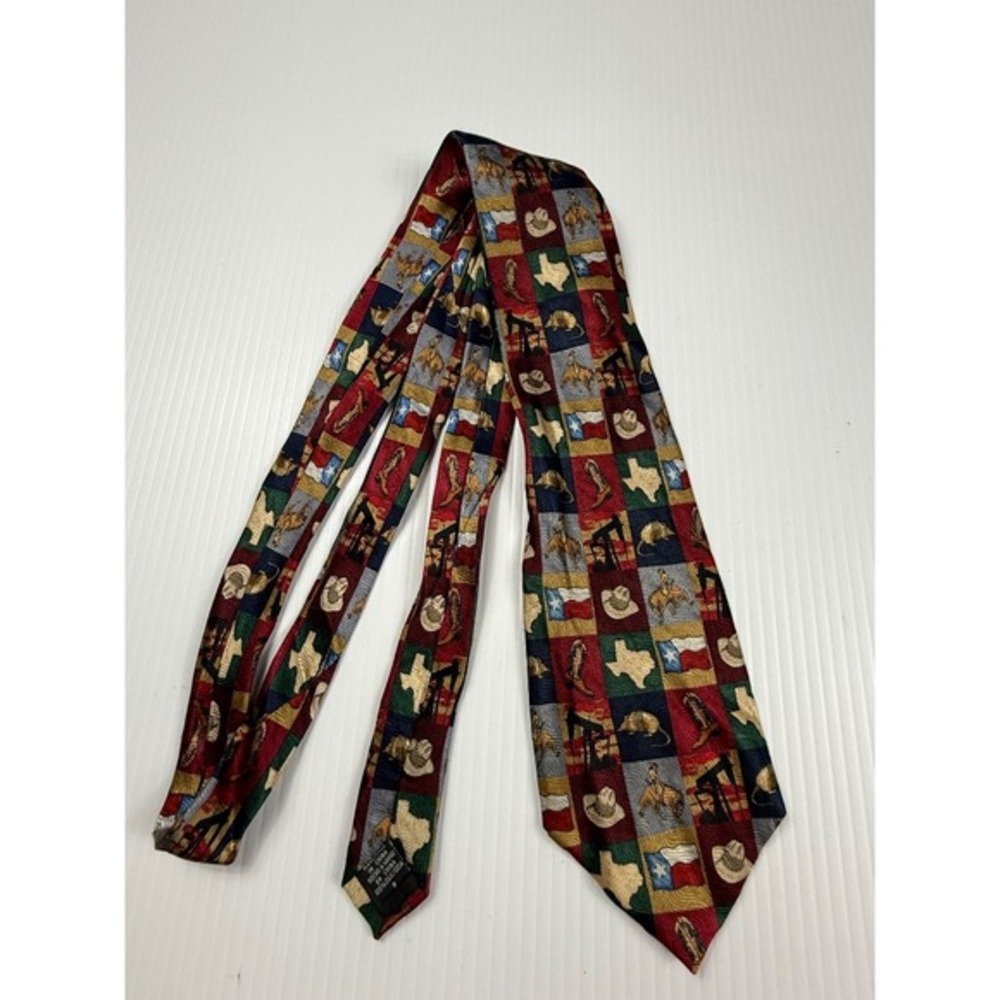 Puntan Novelty Necktie Texas Cowboy Oil Rig Western Silk Tie